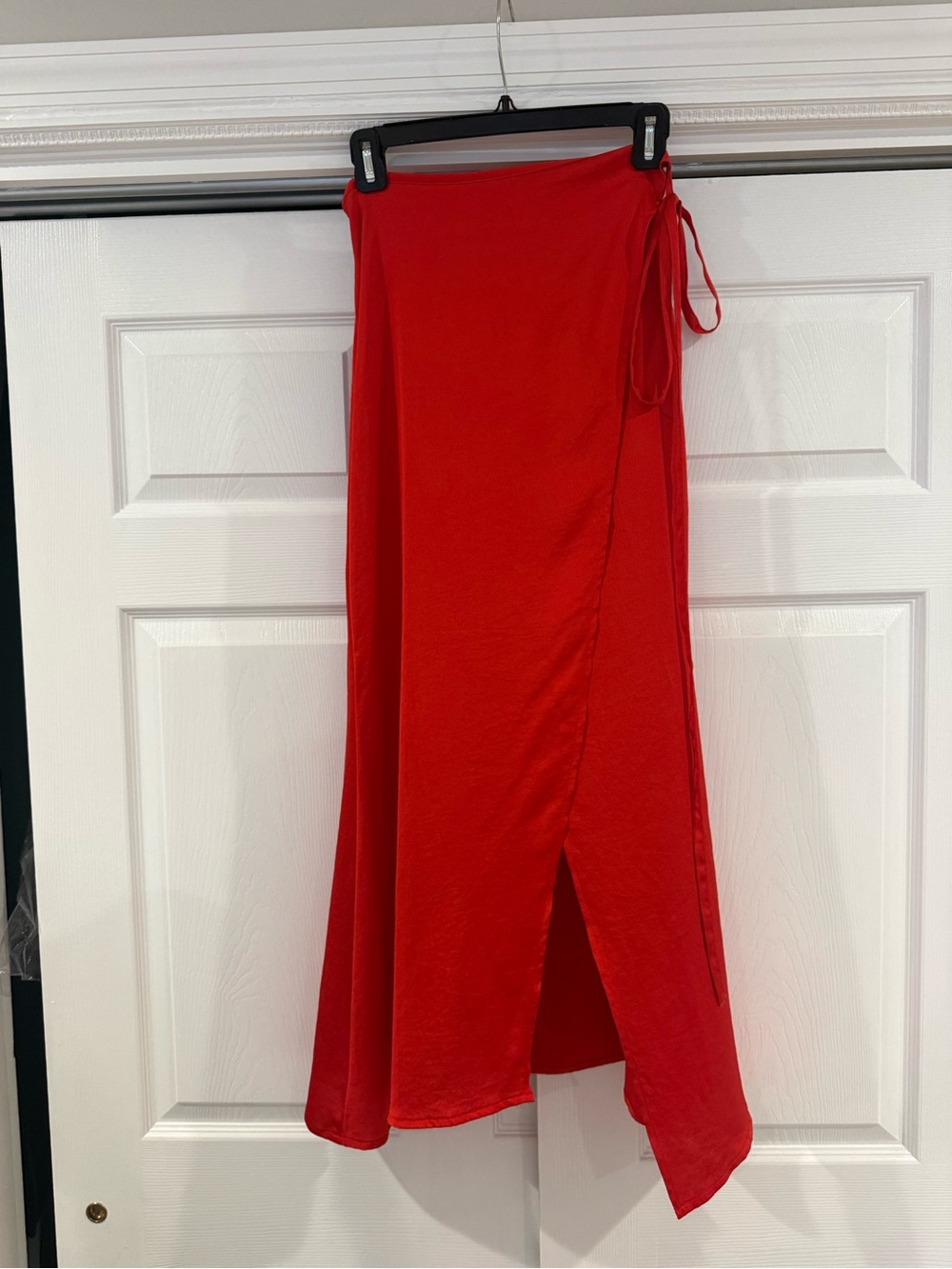 Red Women’s Wrap Midi Skirt - Classic Summer Style